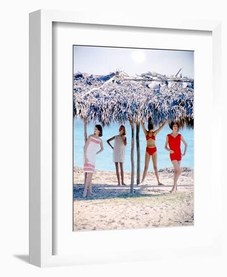 June 1956: Girls Modeling Beach Fashions in Cuba-Gordon Parks-Framed Photographic Print