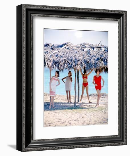 June 1956: Girls Modeling Beach Fashions in Cuba-Gordon Parks-Framed Photographic Print