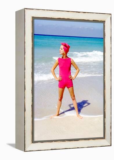 June 1956: Woman Modeling Beach Fashions in Cuba-Gordon Parks-Framed Premier Image Canvas