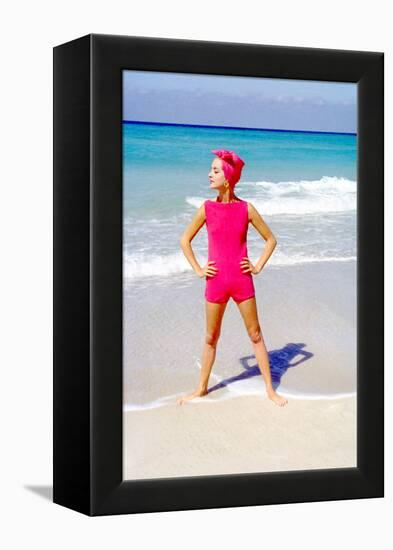 June 1956: Woman Modeling Beach Fashions in Cuba-Gordon Parks-Framed Premier Image Canvas