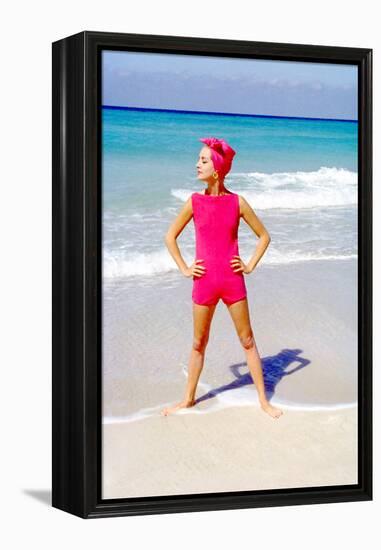 June 1956: Woman Modeling Beach Fashions in Cuba-Gordon Parks-Framed Premier Image Canvas