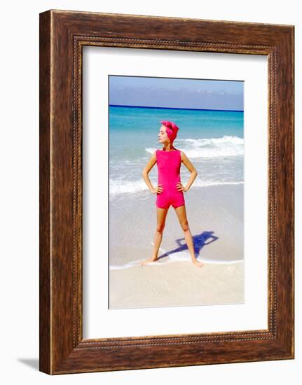 June 1956: Woman Modeling Beach Fashions in Cuba-Gordon Parks-Framed Photographic Print