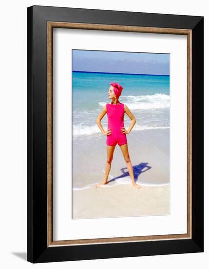 June 1956: Woman Modeling Beach Fashions in Cuba-Gordon Parks-Framed Photographic Print