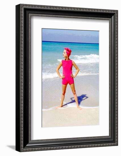 June 1956: Woman Modeling Beach Fashions in Cuba-Gordon Parks-Framed Photographic Print