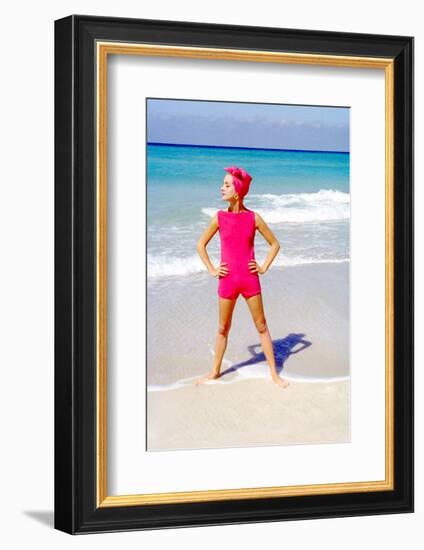 June 1956: Woman Modeling Beach Fashions in Cuba-Gordon Parks-Framed Photographic Print