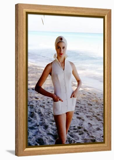 June 1956: Woman Modeling Beach Fashions in Cuba-Gordon Parks-Framed Premier Image Canvas