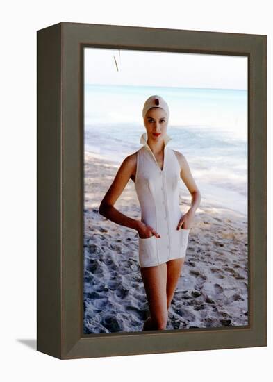 June 1956: Woman Modeling Beach Fashions in Cuba-Gordon Parks-Framed Premier Image Canvas