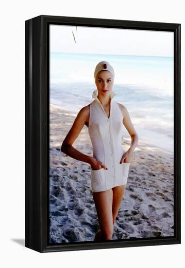 June 1956: Woman Modeling Beach Fashions in Cuba-Gordon Parks-Framed Premier Image Canvas