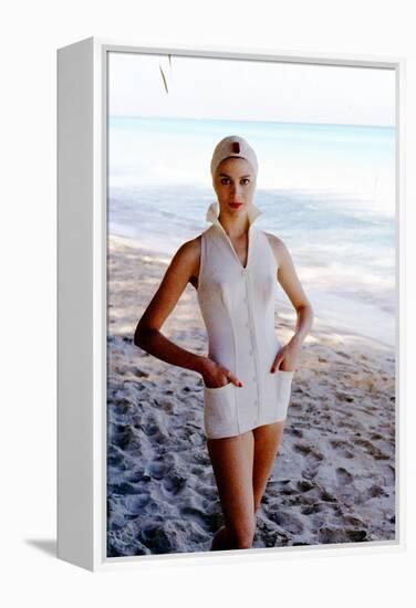 June 1956: Woman Modeling Beach Fashions in Cuba-Gordon Parks-Framed Premier Image Canvas