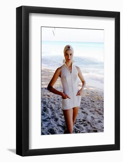 June 1956: Woman Modeling Beach Fashions in Cuba-Gordon Parks-Framed Photographic Print