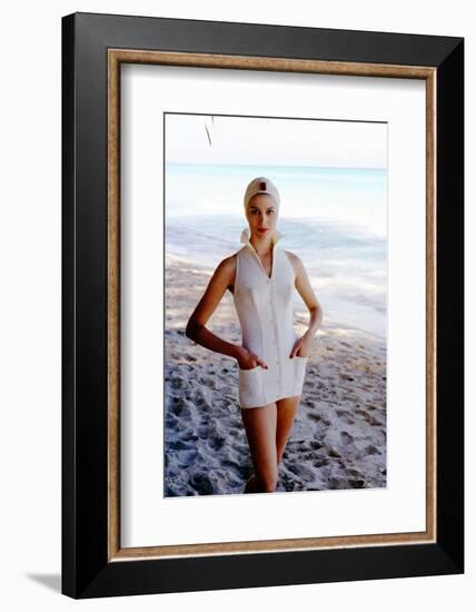 June 1956: Woman Modeling Beach Fashions in Cuba-Gordon Parks-Framed Photographic Print