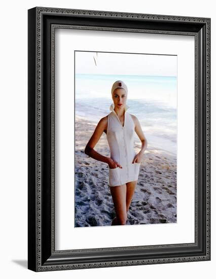 June 1956: Woman Modeling Beach Fashions in Cuba-Gordon Parks-Framed Photographic Print