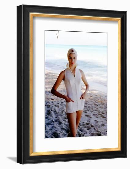 June 1956: Woman Modeling Beach Fashions in Cuba-Gordon Parks-Framed Photographic Print