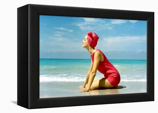 June 1956: Woman Modeling Beach Fashions in Cuba-Gordon Parks-Framed Premier Image Canvas