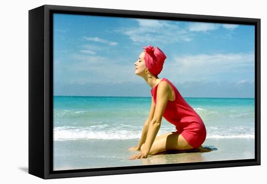 June 1956: Woman Modeling Beach Fashions in Cuba-Gordon Parks-Framed Premier Image Canvas