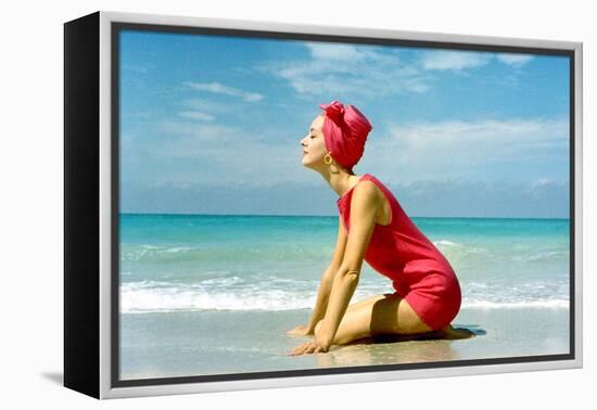 June 1956: Woman Modeling Beach Fashions in Cuba-Gordon Parks-Framed Premier Image Canvas