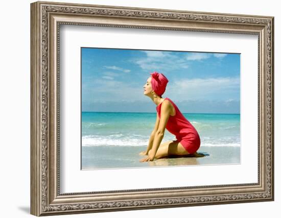 June 1956: Woman Modeling Beach Fashions in Cuba-Gordon Parks-Framed Photographic Print