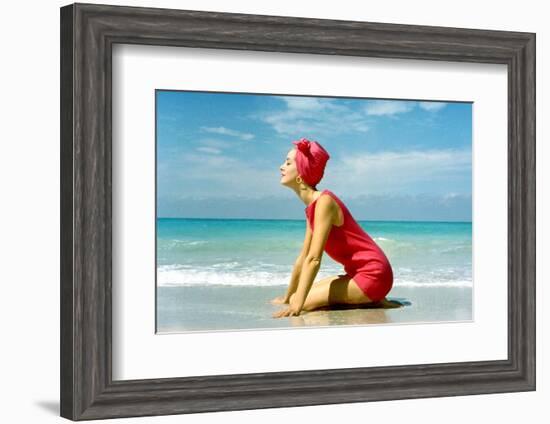 June 1956: Woman Modeling Beach Fashions in Cuba-Gordon Parks-Framed Photographic Print