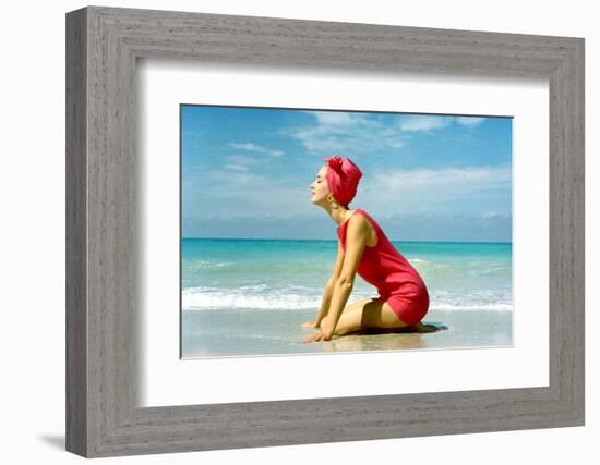 June 1956: Woman Modeling Beach Fashions in Cuba-Gordon Parks-Framed Photographic Print