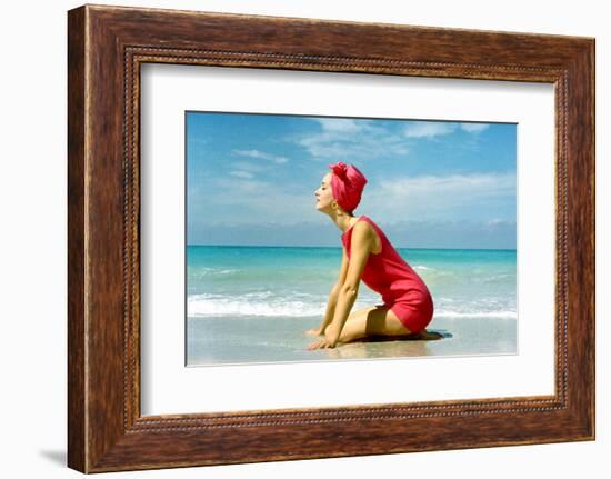 June 1956: Woman Modeling Beach Fashions in Cuba-Gordon Parks-Framed Photographic Print
