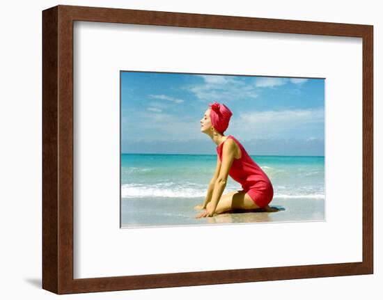 June 1956: Woman Modeling Beach Fashions in Cuba-Gordon Parks-Framed Photographic Print