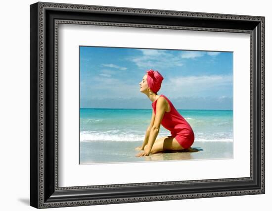 June 1956: Woman Modeling Beach Fashions in Cuba-Gordon Parks-Framed Photographic Print