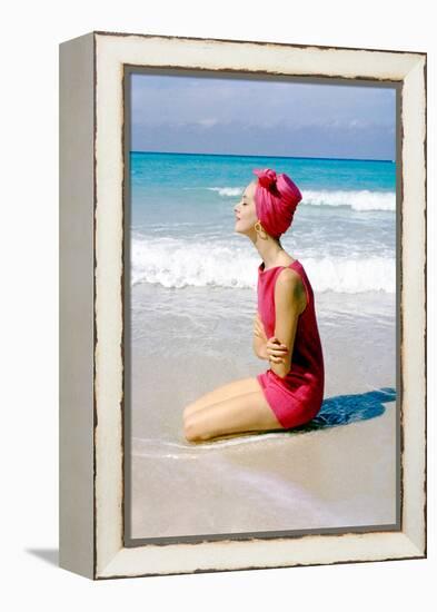 June 1956: Woman Modeling Beach Fashions in Cuba-Gordon Parks-Framed Premier Image Canvas