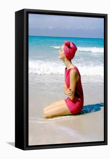 June 1956: Woman Modeling Beach Fashions in Cuba-Gordon Parks-Framed Premier Image Canvas