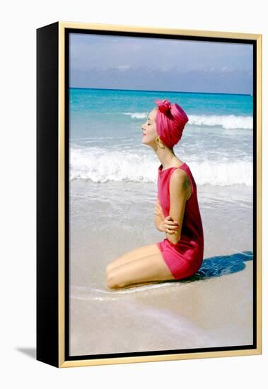 June 1956: Woman Modeling Beach Fashions in Cuba-Gordon Parks-Framed Premier Image Canvas