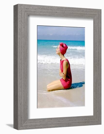 June 1956: Woman Modeling Beach Fashions in Cuba-Gordon Parks-Framed Photographic Print