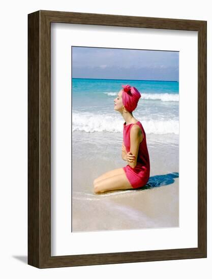 June 1956: Woman Modeling Beach Fashions in Cuba-Gordon Parks-Framed Photographic Print