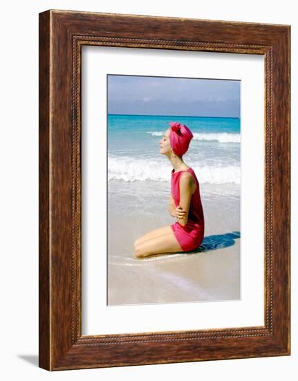 June 1956: Woman Modeling Beach Fashions in Cuba-Gordon Parks-Framed Photographic Print