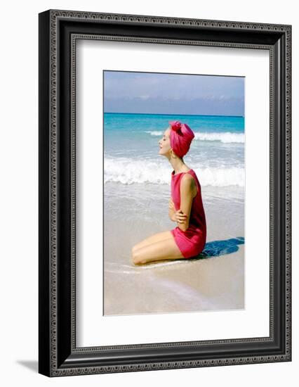 June 1956: Woman Modeling Beach Fashions in Cuba-Gordon Parks-Framed Photographic Print