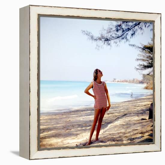 June 1956: Woman Modeling Beach Fashions in Cuba-Gordon Parks-Framed Premier Image Canvas