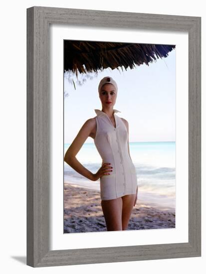 June 1956: Woman Modeling Beach Fashions in Cuba-Gordon Parks-Framed Photographic Print