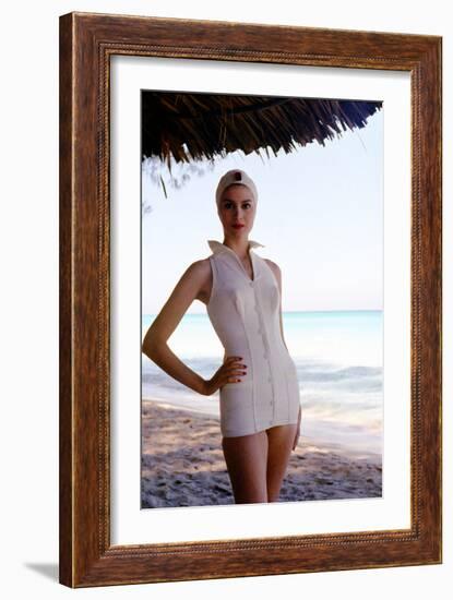 June 1956: Woman Modeling Beach Fashions in Cuba-Gordon Parks-Framed Photographic Print