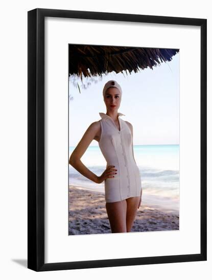 June 1956: Woman Modeling Beach Fashions in Cuba-Gordon Parks-Framed Photographic Print