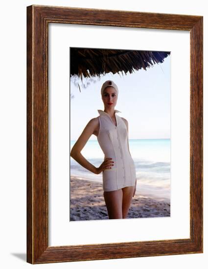 June 1956: Woman Modeling Beach Fashions in Cuba-Gordon Parks-Framed Photographic Print