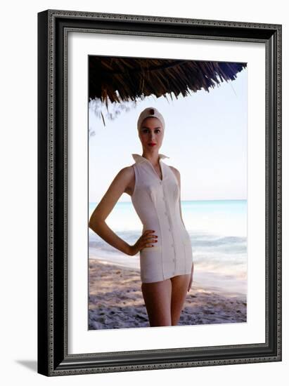 June 1956: Woman Modeling Beach Fashions in Cuba-Gordon Parks-Framed Photographic Print