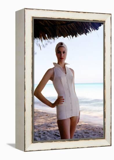 June 1956: Woman Modeling Beach Fashions in Cuba-Gordon Parks-Framed Premier Image Canvas