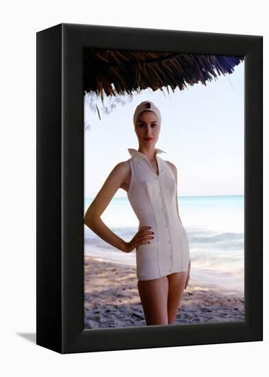 June 1956: Woman Modeling Beach Fashions in Cuba-Gordon Parks-Framed Premier Image Canvas