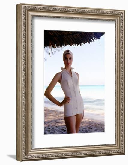 June 1956: Woman Modeling Beach Fashions in Cuba-Gordon Parks-Framed Photographic Print