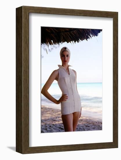 June 1956: Woman Modeling Beach Fashions in Cuba-Gordon Parks-Framed Photographic Print