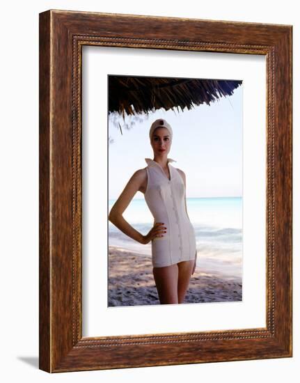 June 1956: Woman Modeling Beach Fashions in Cuba-Gordon Parks-Framed Photographic Print