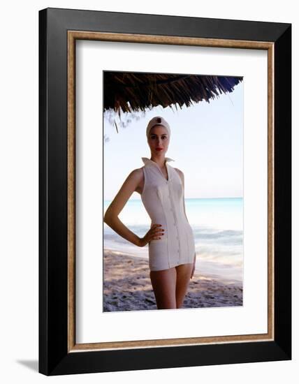 June 1956: Woman Modeling Beach Fashions in Cuba-Gordon Parks-Framed Photographic Print