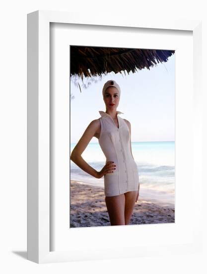 June 1956: Woman Modeling Beach Fashions in Cuba-Gordon Parks-Framed Photographic Print