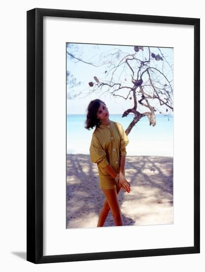 June 1956: Woman Modeling Beach Fashions in Cuba-Gordon Parks-Framed Premium Photographic Print