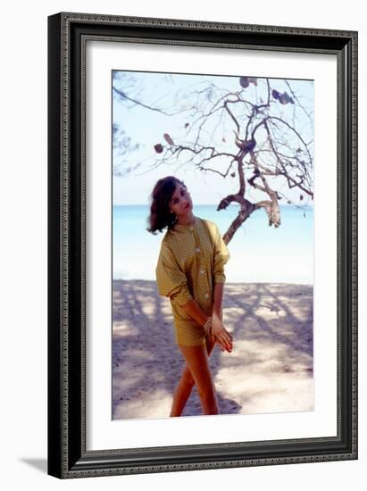 June 1956: Woman Modeling Beach Fashions in Cuba-Gordon Parks-Framed Premium Photographic Print