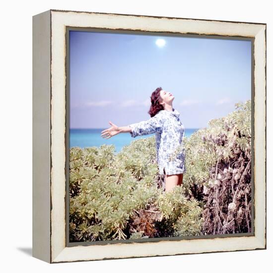 June 1956: Woman Modeling Beach Fashions in Cuba-Gordon Parks-Framed Premier Image Canvas