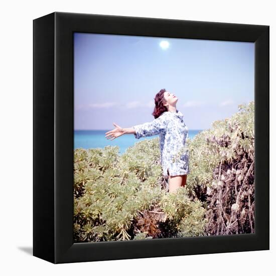 June 1956: Woman Modeling Beach Fashions in Cuba-Gordon Parks-Framed Premier Image Canvas